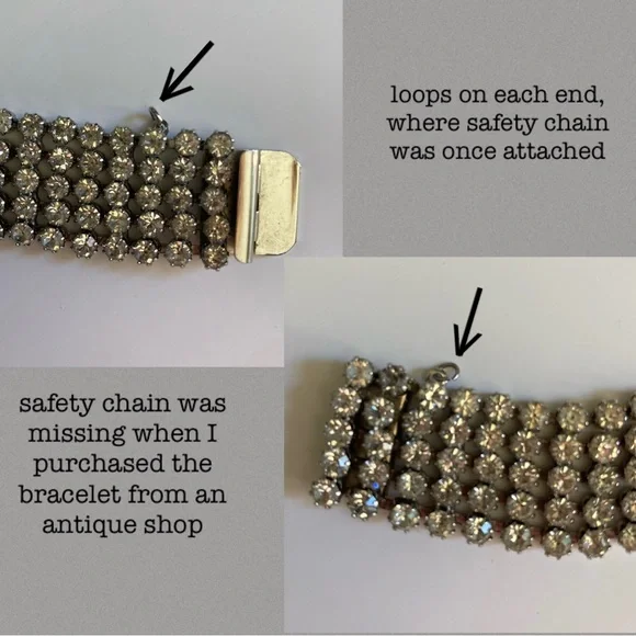 Vintage Estate Rhinestone Bracelet - Picture 9 of 16